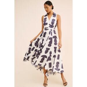 HUTCH V-Neck Wrap Dress in Black and White Size Women's 2X